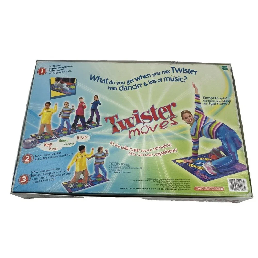Twister Moves Dance Game 2003 Hasbro Complete Board Game Music CDs Party Fun